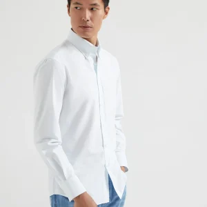Striped poplin shirt