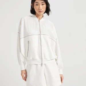 Paneled sweatshirt with monili