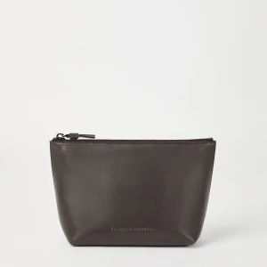 Calfskin clutch bag with monili