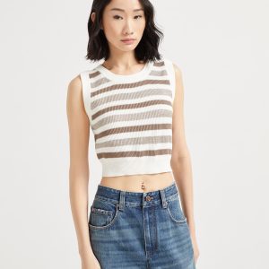 Knit top with monili