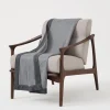 Cashmere throw with contrasting border
