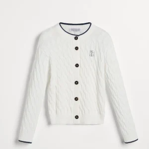 Cotton cardigan with logo