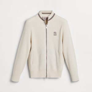 English rib knit cardigan