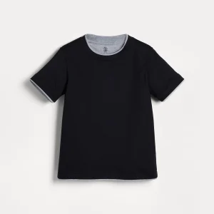 T-shirt with faux-layering