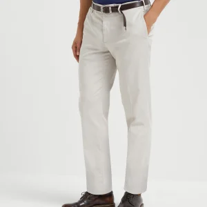 Gabardine garment dyed trousers
