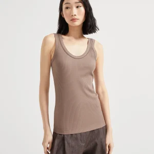Ribbed jersey top