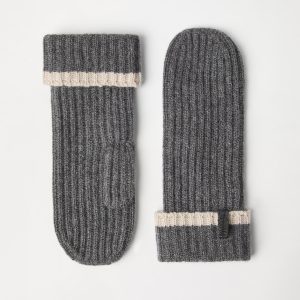 Knit mittens with monili