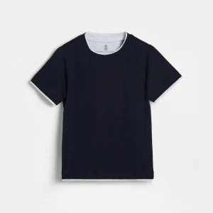 T-shirt with faux-layering